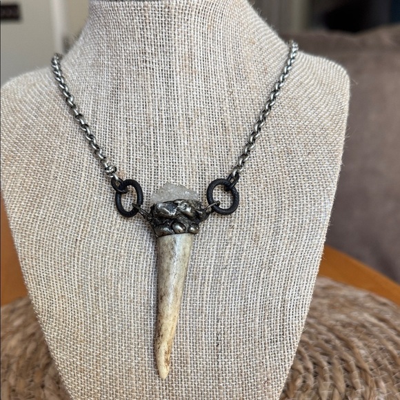 Jewelry - Antler tip crystal cluster necklace